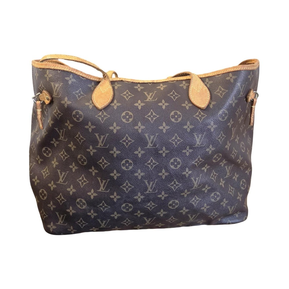 Authentic Louis Vuitton Neverfull MM Monogram Canvas Tote Bag - Classic Brown